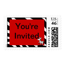 Zebra Youre Invited Postage Stamps