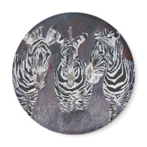 zebra zoo animal wildlife painting art gifts magnets