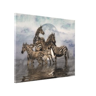 Zebras2 Stretched Canvas Print