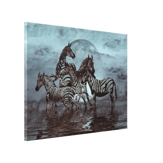 Zebras3 Stretched Canvas Print