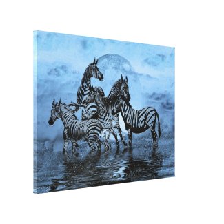 Zebras5 Stretched Canvas Print