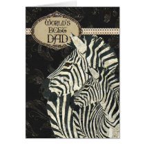 Zebras Black Elegant Father's Day Card