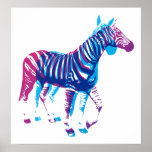 Zebras - Blue & Purple Print