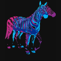 Zebras - Blue & Purple t-shirts