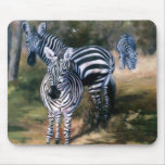 standard_mousepad - From an oil painting by Brenda Thour of a small group of zebras in their homeland, Africa. Photo reference from Dr. Thomas Trainer.: Sizes  Available colors: 0