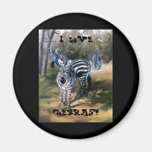 Zebras Refrigerator Magnet
