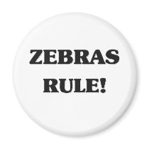 Zebras Rule magnets by AnimalShirts Zebras Rule magnets