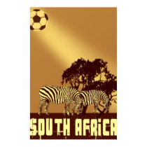 Zebras savannah soccer sunset safari world cup posters