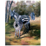 ladies_casual_tshirt - From an oil painting by Brenda Thour of a small group of zebras in their homeland, Africa. Photo reference from Dr. Thomas Trainer.: Sizes s,m,l,xl Available colors: black
