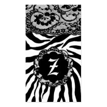 ZEES SEXY SAFARI: BLACK & WHITE BUSINESS CARD business cards