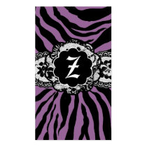 ZEES SEXY SAFARI: PURPLE ZEBRA BUSINESS CARD business cards