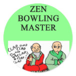 zen bowling master round sticker