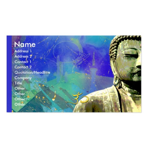Zen Buddha Business card, urbanized (front side)