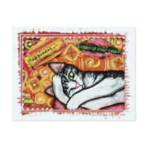 Zen Cat Art Postcard