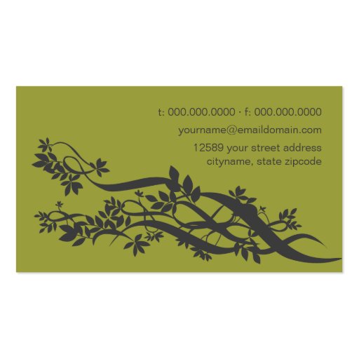 Zen Chic Massage Therapist Business Card (back side)