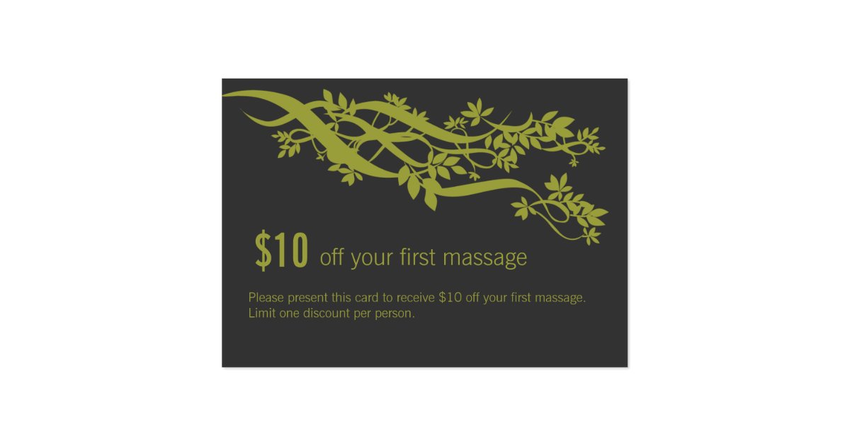 Zen Chic Massage Therapist Coupon Business Card Zazzle