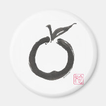 Zen Circle Apple Fridge Magnets