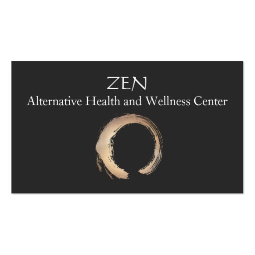 Zen Circle Enso Yoga and Meditation Buddhist 3 Business Card (front side)