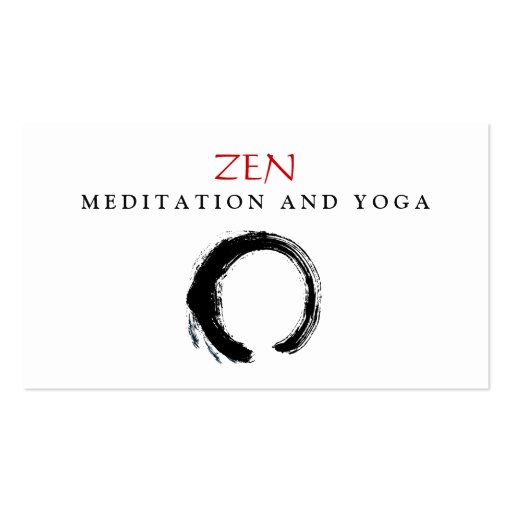 Zen Circle Enso Yoga and Meditation Buddhist 3 Business Card