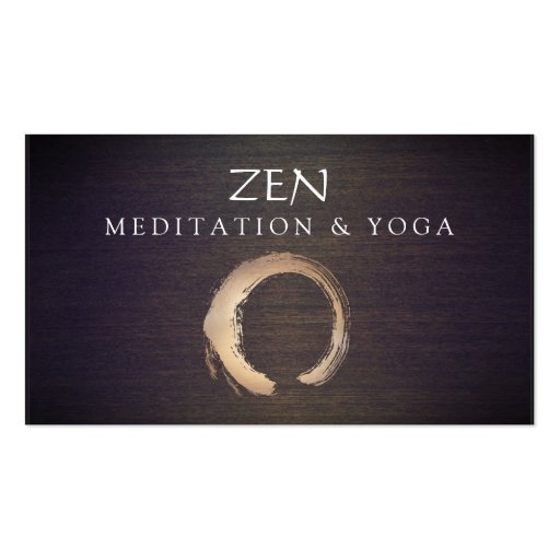 Zen Circle Enso Yoga and Meditation Buddhist Business Card (front side)