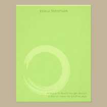 Zen Circle Flat Note Card (green) invitations