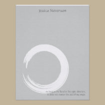 Zen Circle Flat Note Card (grey) invitations