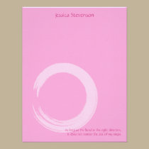 Zen Circle Flat Note Card (pink) invitations