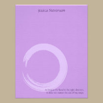 Zen Circle Flat Note Card (purplw) invitations