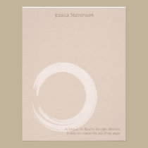 Zen Circle Flat Note Card (tan) invitations