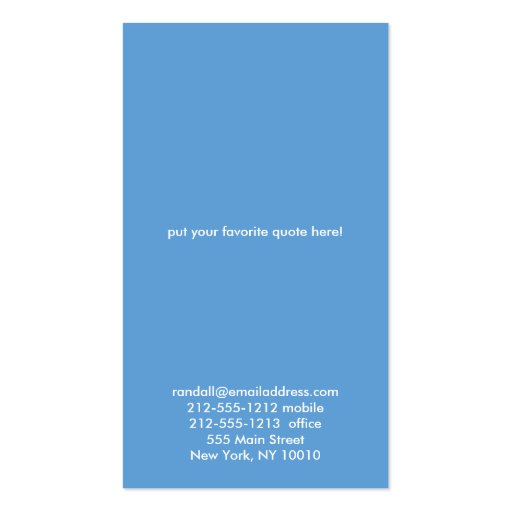ZEN CIRCLE in SKY BLUE Business Card (back side)
