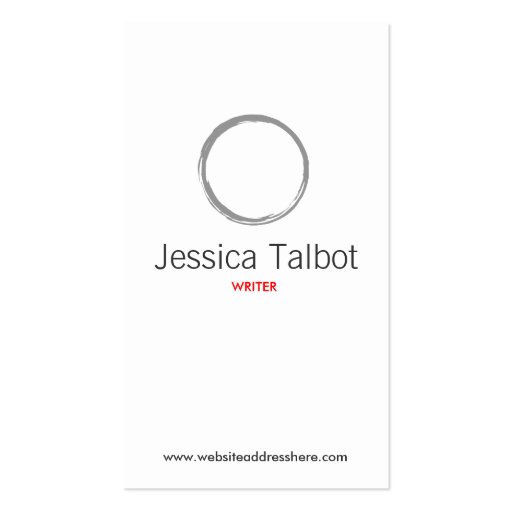 ZEN CIRCLE in WHITE/GRAY Business Card (front side)