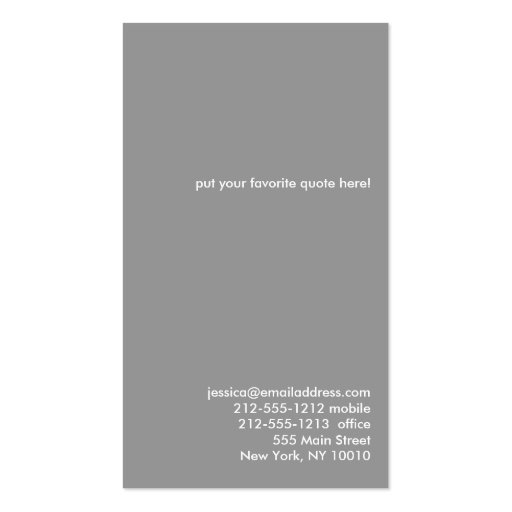ZEN CIRCLE in WHITE/GRAY Business Card (back side)
