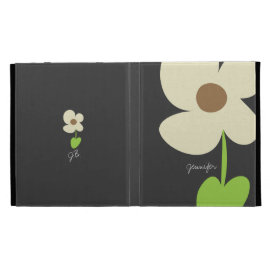 Zen Daisy Personalized iPad Caseable Folio - Gray iPad Folio Covers