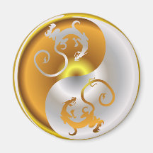 Zen Dragons Refrigerator Magnet