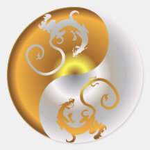 Zen Dragons Round Stickers