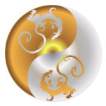 Zen Dragons Round Stickers