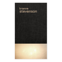 Zen Gold Glow Minimalist Faux Linen Business Card
