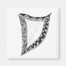 Zen harp refrigerator magnets