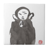 Zen Ink Jizo the Monk Tile tiles