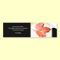 Zen Maple Poem & Art Bumper Sticker bumper stickers