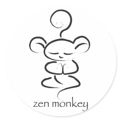 Zen Monkey Sticker by popimage