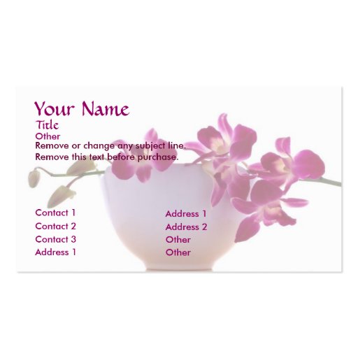 Zen Orchid Business Card (front side)