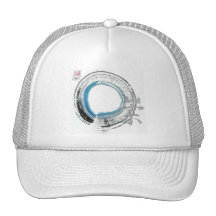 Zen Reverence,  Enso[blue, black, silver tones] Mesh Hat