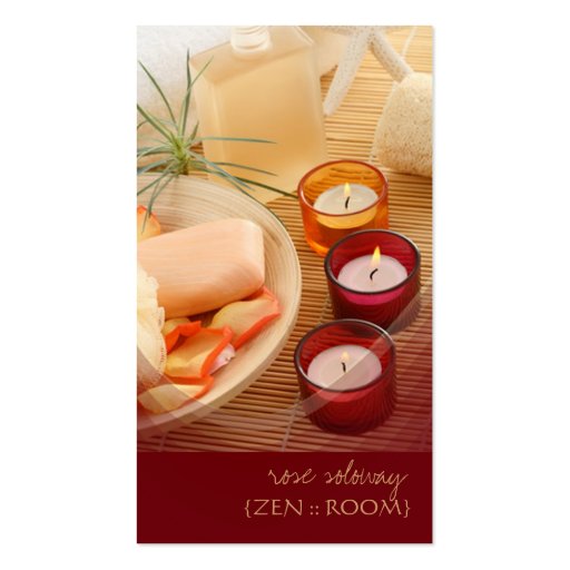 Zen room business cards (front side)