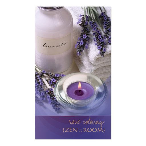 Zen room/Lavender business cards (front side)