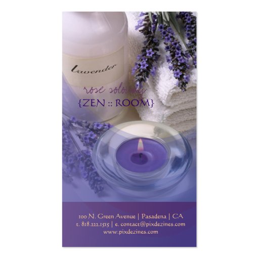 Zen room/Lavender business cards (back side)