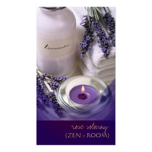 Zen room/Lavender/Violet business cards (front side)