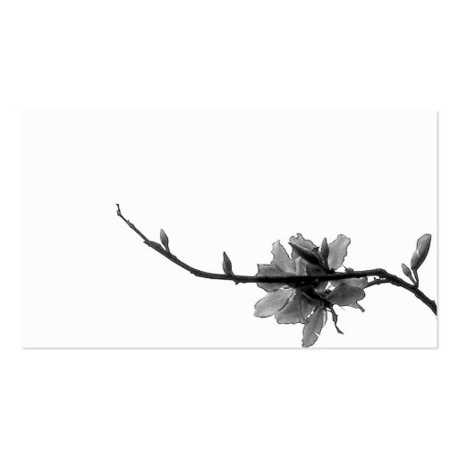 Zen Spring/ Black&White Business Card Template (front side)