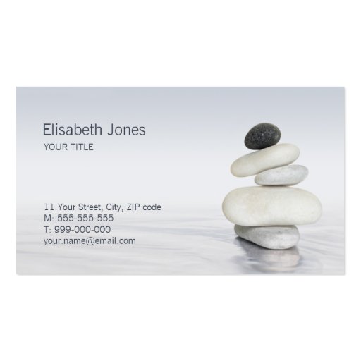 Zen Stones Balance business card (front side)