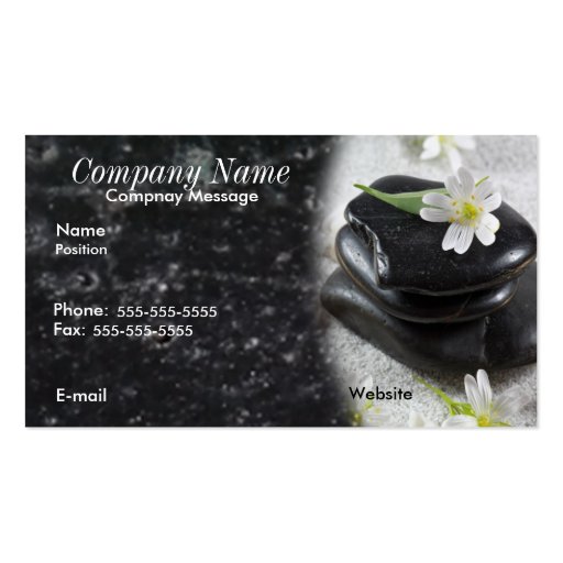 Zen stones business card (front side)